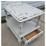 Beat-up White Coffee Table with a Drawer in bottom Beat-up White Coffee Table with a Drawer in bottom