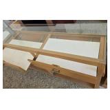 Large Glass-top Display Cabinet W/ Cushioned Drawers Large Glass-top Display Cabinet W/ Cushioned Drawers