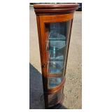 Wooden and Glass Tall Corner Display Cabinet w/ 4 glass shelves and mirrors Wooden and Glass Tall Corner Display Cabinet w/ 4 glass shelves and mirrors