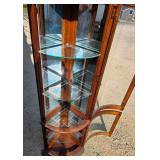Wooden and Glass Tall Corner Display Cabinet w/ 4 glass shelves and mirrors Wooden and Glass Tall Corner Display Cabinet w/ 4 glass shelves and mirrors