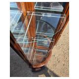 Wooden and Glass Tall Corner Display Cabinet w/ 4 glass shelves and mirrors Wooden and Glass Tall Corner Display Cabinet w/ 4 glass shelves and mirrors
