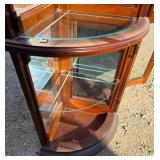 Wooden and Glass Tall Corner Display Cabinet w/ 4 glass shelves and mirrors Wooden and Glass Tall Corner Display Cabinet w/ 4 glass shelves and mirrors