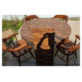 Table and one extra leaf 4 solid wooden Chairs Table and one extra leaf 4 solid wooden Chairs