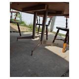 Table and one extra leaf 4 solid wooden Chairs Table and one extra leaf 4 solid wooden Chairs