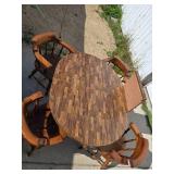 Table and one extra leaf 4 solid wooden Chairs Table and one extra leaf 4 solid wooden Chairs