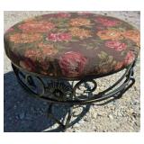 Wrought Iron Footstool with fabric cushion Wrought Iron Footstool with fabric cushion