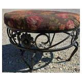 Wrought Iron Footstool with fabric cushion Wrought Iron Footstool with fabric cushion