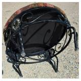 Wrought Iron Footstool with fabric cushion Wrought Iron Footstool with fabric cushion
