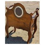 Miniature Antique Wooden Vanity with Mirror and Drawer Miniature Antique Wooden Vanity with Mirror and Drawer