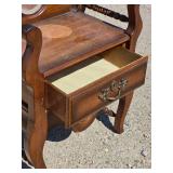 Miniature Antique Wooden Vanity with Mirror and Drawer Miniature Antique Wooden Vanity with Mirror and Drawer