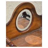 Miniature Antique Wooden Vanity with Mirror and Drawer Miniature Antique Wooden Vanity with Mirror and Drawer