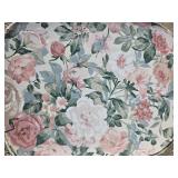 Pink, White and Green Floral-patterned Chair and Footstool Pink, White and Green Floral-patterned Chair and Footstool