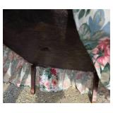 Pink, White and Green Floral-patterned Chair and Footstool Pink, White and Green Floral-patterned Chair and Footstool