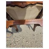 Antique Blue-cushioned Wooden Rocking Chair Antique Blue-cushioned Wooden Rocking Chair