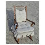 Vintage White-Cushioned Rocking Chair Vintage White-Cushioned Rocking Chair