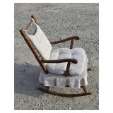 Vintage White-Cushioned Rocking Chair Vintage White-Cushioned Rocking Chair