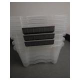 IRIS Buckle-Up Storage Set of 4, 12.9 Quart **One bin without latches** IRIS Buckle-Up Storage Set of 4, 12.9 Quart **One bin without latches**