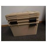 Set of 3 Weatherpro Heavy-duty 44 qt. Storage Bin **missing some latches** Set of 3 Weatherpro Heavy-duty 44 qt. Storage Bin **missing some latches**