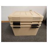 Set of 3 Weatherpro Heavy-duty 44 qt. Storage Bin **missing some latches** Set of 3 Weatherpro Heavy-duty 44 qt. Storage Bin **missing some latches**