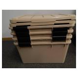 Set of 4 bins - 2 lids Weatherpro Heavy-duty 44 qt. Storage Bin Set of 4 bins - 2 lids Weatherpro Heavy-duty 44 qt. Storage Bin