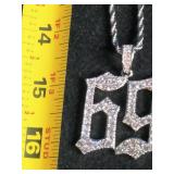Jewelry For Iced Rapper TEKASHI 69 Pendant & 30" Box, Cuban, Rope Chain Hip Hop Necklace Jewelry For Iced Rapper TEKASHI 69 Pendant & 30" Box, Cuban, Rope Chain Hip Hop Necklace