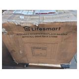 LifeSmart Large Square Faux Stone Infrared Fireplace LifeSmart Large Square Faux Stone Infrared Fireplace