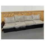 KATHY IRELAND River Brook Collection Lot of 4- K1043B-AS Patio Chairs with Cushions- Walnut Wicker KATHY IRELAND River Brook Collection Lot of 4- K1043B-AS Patio Chairs with Cushions- Walnut Wicker