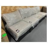 KATHY IRELAND River Brook Collection Lot of 4- K1043B-AS Patio Chairs with Cushions- Walnut Wicker KATHY IRELAND River Brook Collection Lot of 4- K1043B-AS Patio Chairs with Cushions- Walnut Wicker