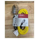 Prime Wire & Cable TL010625 25 ft. 16 - 03 - 15 SJT Metal Guard Work Light Cord Yellow & Outlet Prime Wire & Cable TL010625 25 ft. 16 - 03 - 15 SJT Metal Guard Work Light Cord Yellow & Outlet
