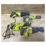 RYOBI Variable Speed Reciprocating Saw lot of 4 (for parts only) RYOBI Variable Speed Reciprocating Saw lot of 4 (for parts only)