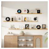 Floating Picture Ledge Shelves for Wall Set of 2, 84 Inches Picture Ledge Shelf with Long Large Nursery Book Shelf for Toys Storage Kids Bookshelf Wall Mounted Living Room Bedroom Decor Frames, Oak Floating Picture Ledge Shelves for Wall Set of 2, 84 Inches Picture Ledge Shelf with Long Large Nursery Book Shelf for Toys Storage Kids Bookshelf Wall Mounted Living Room Bedroom Decor Frames, Oak