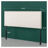 Zinus Jake Upholstered Nailhead Rectangular Headboard in Taupe, Queen Zinus Jake Upholstered Nailhead Rectangular Headboard in Taupe, Queen