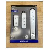 4 ft. Multiple Outlet and Wall Mounted Surge Protector Set (3-Pack) 4 ft. Multiple Outlet and Wall Mounted Surge Protector Set (3-Pack)