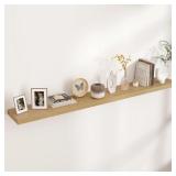 Sold as is Floating Shelves for Wall, Large Wall Mounted Shelves with Invisible Brackets, Long Wood Floating Shelf for Living Room, Bedroom, Kitchen, Bathroom (Oak, 72" W x 9" D x 1.5" H) Sold as is Floating Shelves for Wall, Large Wall Mounted Shelves with Invisible Brackets, Long Wood Floating Shelf for Living Room, Bedroom, Kitchen, Bathroom (Oak, 72" W x 9" D x 1.5" H)