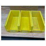 ULINE - Lot of 12 - Yellow Plastic Stackable Bins 11 x 5 1/2 x 5 ULINE - Lot of 12 - Yellow Plastic Stackable Bins 11 x 5 1/2 x 5