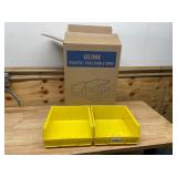 ULine - Lot of 6 - Yellow Plastic Stackable Bins 11 x 11 x 5 ULine - Lot of 6 - Yellow Plastic Stackable Bins 11 x 11 x 5