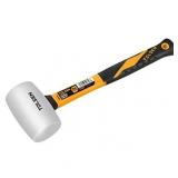 white rubber mallet 24oz, rubber mallet hammer, fiberglass handle, double-faced solid rubber head - soft, nonslip, durable rubber grip, mallet for construction, wood, upholstery and automotive work 09 white rubber mallet 24oz, rubber mallet hammer, fiberglass handle, double-faced solid rubber head - soft, nonslip, durable rubber grip, mallet for construction, wood, upholstery and automotive work 09