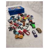 (2) Hot Wheels Storage Cases with Hot Wheels and Matchbox Cars