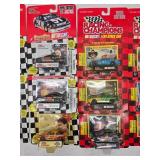 (15) 1/64 Scale Nascar Collectables Cars with Trading Card and Display Stand 93-97