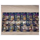 (18) 1/64 Scale Nascar Collectables Cars with Trading Card and Display Stand