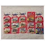 (15) Nascar Super Turck Collectables with Trading cars and stand
