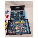 (2) Storage Cases Both Filled With Multiple Hot Wheels and Matchbox Cars, Stock Car Collector Case with Nascar Collectables