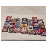 (21) 1/64 Scale Nascar Collectables with Display Stand and Trading Cards
