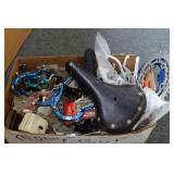 Assorted Bike Parts - Seat, Brake Calipers, Gears Assorted Bike Parts - Seat, Brake Calipers, Gears
