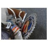Assorted Bike Parts - Seat, Brake Calipers, Gears Assorted Bike Parts - Seat, Brake Calipers, Gears