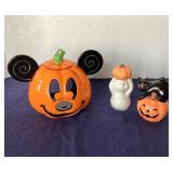 Disney "Happy Halloween" Jack-o-Lantern + Halloween Salt & Pepper Shakers