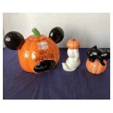 Disney "Happy Halloween" Jack-o-Lantern + Halloween Salt & Pepper Shakers