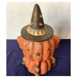 Pair of Painted Terra Cotta Jack-o-Lanterns #1