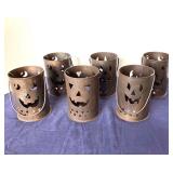 Set of 6 Copper Clad Jack-o-Lantern Luminaries