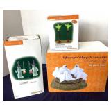 Trio of Dept. 56 Halloween: "The Ghost Dance", "Bubble Light Ghosts" and "Ghostly Glow Street Lights"